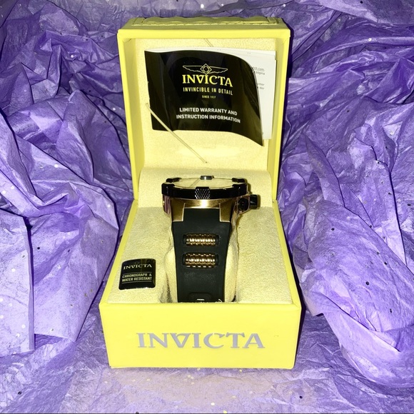 Name Brand: Invicta Watch - Color: Black & Gold - Picture 4 of 5